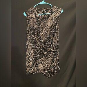 BCBGMaxAzria Black and White Asymmetrical Top